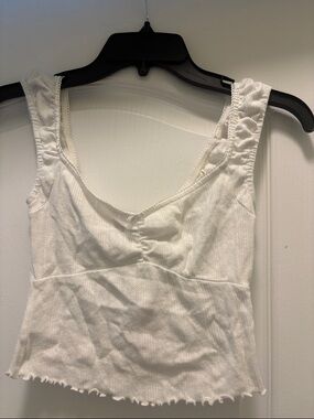 Urban Outfitters White Ribbed Scoop Tank